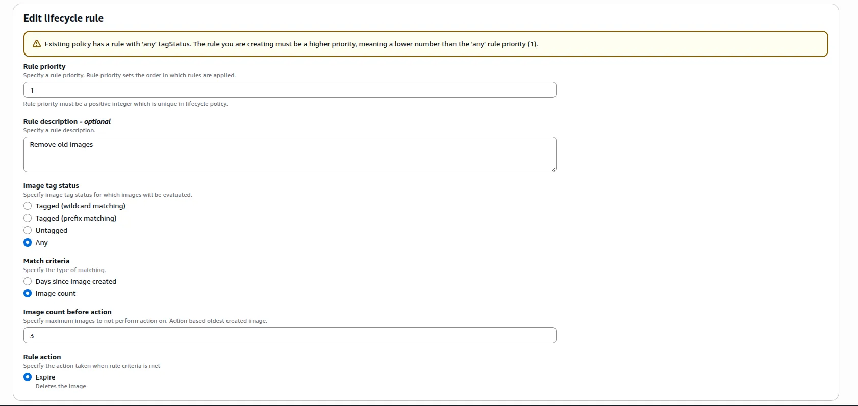 ECR Lifecycle Policy
